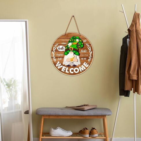 Interchangeable Welcome Sign for Front Door DIY Holiday Seasonal Gnome Wreath Wood Sign Decoration with Detachable Hats and Swappable Pieces Door Home Wall Decor (21 Pcs) in Kuwait
