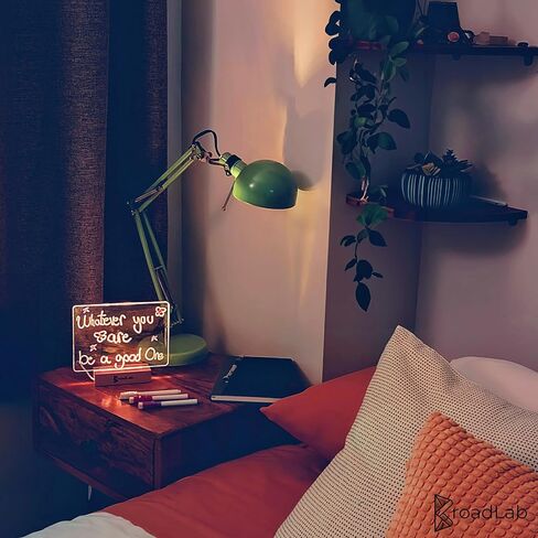 BroadLab Clear Acrylic Desk Organizer Dry Erase Manifestation Board with Light Up Wooden Stand for Notes 7.2 x 5.2 inch Mini LED Drawing Pad Sign Message Lightboard Writing Boards Memo Letterboard in Kuwait