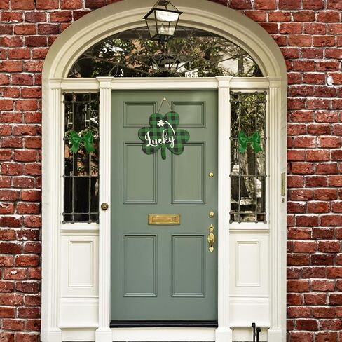 St Patricks Day Decorations,11"x 12" Lucky St Patricks Day Decor Accessories 3D Wooden Door Sign,Shamrock Shaped Hanging Sign for Party Supplies Home Window Wall Farmhouse Office Indoor Outdoor Decor in Saudi Arabia