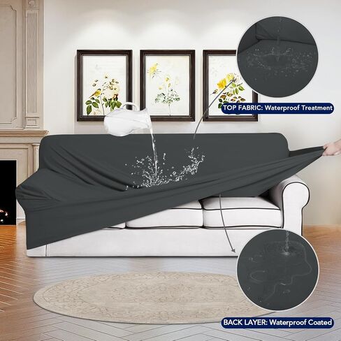 PureFit 100% Dual Waterproof Couch Cover Slipcovers for Couches and Sofas - Stretch Non Slip Fleece Sofa Covers Washable, Leakproof Furniture Protector for Kids, Pets, Dog (Recliner, Beige) in Kuwait