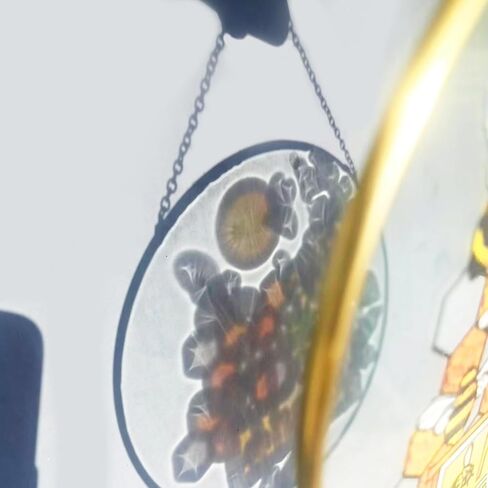 QIAOTLB الزجاج الملون نافذة الشنق النحل Suncatchers الزجاج الملون النوافذ الجدار الشنق رسمت باليد لوحة زجاج الديكور in Kuwait