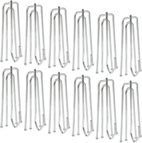 50 pcs Stainless Steel Curtain Pleater Tape Hooks Stainless Curtain Pleat Hook, 4 Prongs Pinch Pleat Hook ClipTraverse Pleater in Saudi Arabia