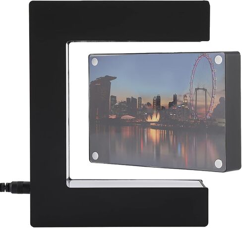 LED Red Heart Magnetic Levitation Photo Frame, Magnetic Levitation Floating Rotating Picture Frame Display Stand for Home Office Wedding Decoration (US) in Saudi Arabia