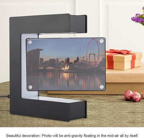 LED Red Heart Magnetic Levitation Photo Frame, Magnetic Levitation Floating Rotating Picture Frame Display Stand for Home Office Wedding Decoration (US) in Saudi Arabia