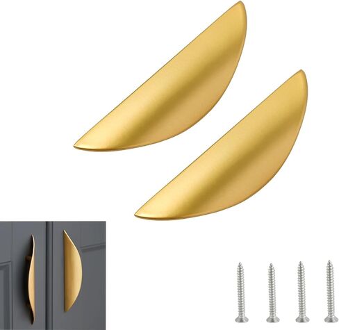 مقبض الهلال الذهبي من Xisakaca، قطعتان من درج نصف القمر يسحب النحاس ويسحب مقابض الأدراج المصقولة 2.52 بوصة مراكز ثقب لملحقات الأجهزة والأثاث ومقبض الدرج ومقبض الباب وخزانة ملابس الحمام in Kuwait