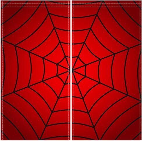 poktulikt 82 × 84 بوصة ستائر نافذة شبكة العنكبوت الأحمر للأطفال، أسود Spiderweb الأطفال غرفة نوم النوافذ الديكور لصبي فتاة طفل الحضانة طفل صغير الستائر 2 لوحة in Saudi Arabia