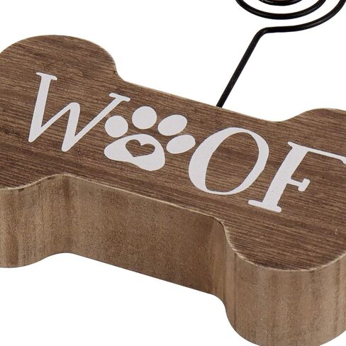 Hanna Roberts Decorative Dog Picture Holder, Woof With Paw Print, 4" x 4.5" in Kuwait