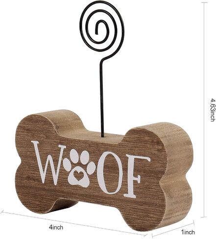 Hanna Roberts Decorative Dog Picture Holder, Woof With Paw Print, 4" x 4.5" in Kuwait
