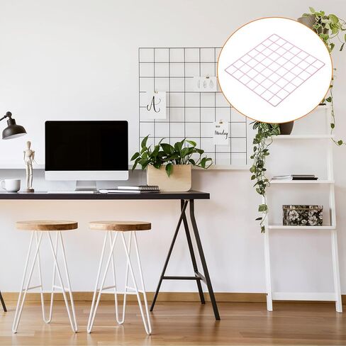 YOKIVE 3Pcs Iron Wire Grid Panel, Decorative Panels Board | Photo Pictures Display Holders Hanging Frame for Home Office (Pink, 14"x14") in Saudi Arabia
