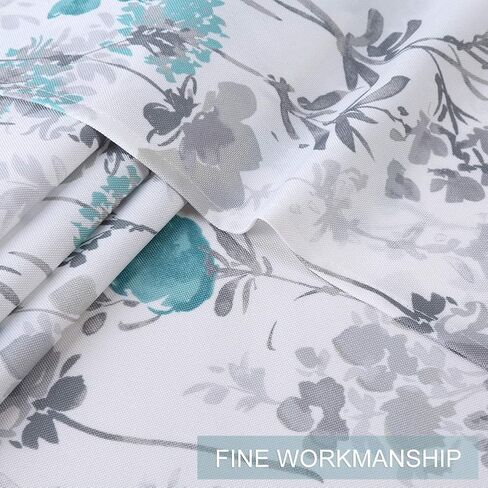 ستائر Haperlare لنوافذ المطبخ، ستائر مقهى مطبوعة بالأزهار، جيب قضيب متعدد الألوان بتصميم زهور ورقية، مجموعة ستائر نصف نافذة للحمام، 27 بوصة × 24 بوصة، أزرق مخضر/رمادي، مجموعة من 2 in Kuwait