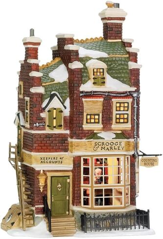 Department 56 Porcelain Dickens' Village Scrooge and Marley Counting House Lit Building, 9.65, Multicolor in Saudi Arabia