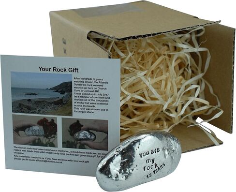 Pirantin 12th Anniversary You are My Rock Gift Idea - Solid Metal Heavy Polished Rock Gift for 12 Year Anniversary in Saudi Arabia