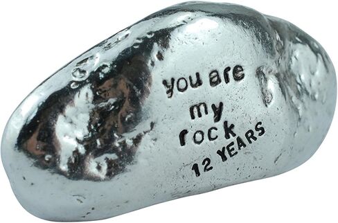 Pirantin 12th Anniversary You are My Rock Gift Idea - Solid Metal Heavy Polished Rock Gift for 12 Year Anniversary in Saudi Arabia