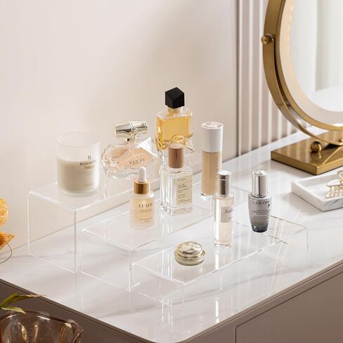 رافعات عرض HBlife 6 قطع (8"، 8.4"، 8.8")، رف عرض مستطيل بعرض 4 بوصات، حامل عرض أكريليك لشخصيات Funko Pop مجوهرات العطور كب كيك، متوسط ​​شفاف in Kuwait