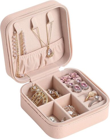 OTFESJ Jewelry Travel Case Small Jewelry Box jewelry travel box for Rings, Earrings, Necklaces and Other Gifts in Saudi Arabia