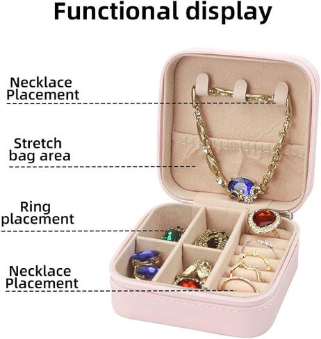 OTFESJ Jewelry Travel Case Small Jewelry Box jewelry travel box for Rings, Earrings, Necklaces and Other Gifts in Saudi Arabia