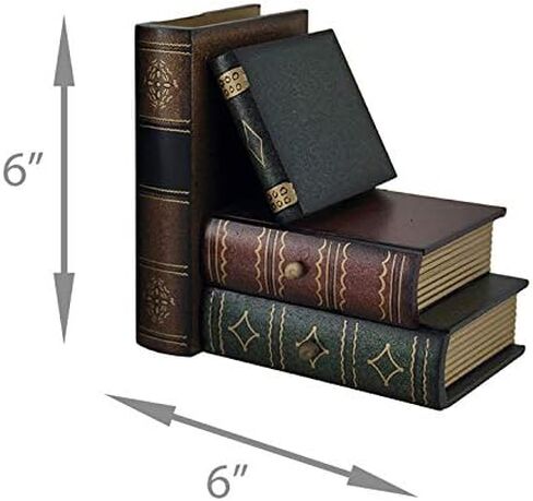 Bellaa Classic Wooden Book Bookends Library Hidden Drawers Vintage Cool Creative Unique Decorative Books Support Shelves Desk Organizer in Saudi Arabia
