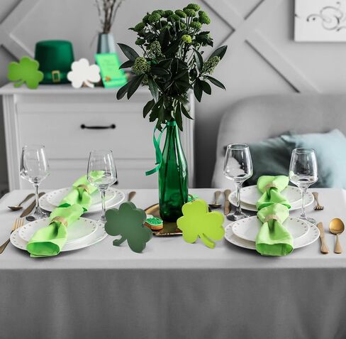 Gift Boutique 4 St Patrick's Day Shamrock زينة طاولة خشبية قطعة مركزية على شكل كتلة البرسيم صينية متدرجة من الأيرلندية وديكور على سطح الطاولة لمستلزمات حفلات القديس باتريك من الخشب المنزلي in Saudi Arabia