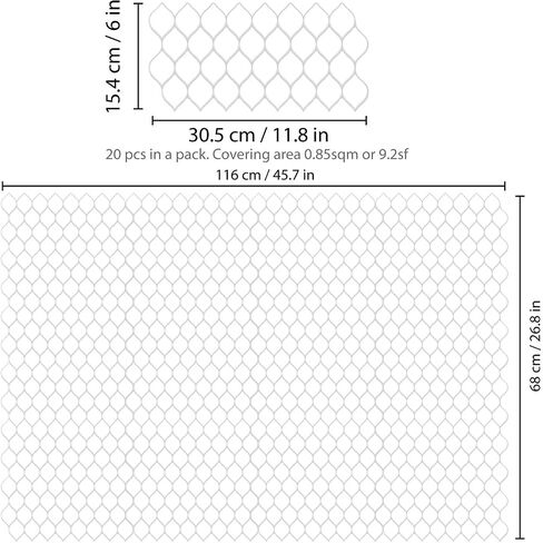 20 Sheets Glossy Peel and Stick Kitchen Backsplash Tile Stickers Self Adhesive Stick on Subway Tile 12" x 6" Bathroom Splashback Water Heat Resistant 3D Wall Tiles Leaf White Stone in Saudi Arabia