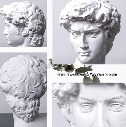 LAGOM HOUSE Greek Statue of David Head 6" Greek David Statue Bust Statue Sculpture Figurine Michelangelo Replica, Roman Greek Mythology Decor for Home/Office/Wedding/Party in Saudi Arabia