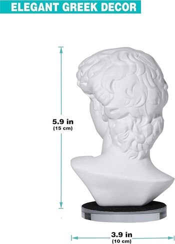 LAGOM HOUSE Greek Statue of David Head 6" Greek David Statue Bust Statue Sculpture Figurine Michelangelo Replica, Roman Greek Mythology Decor for Home/Office/Wedding/Party in Saudi Arabia