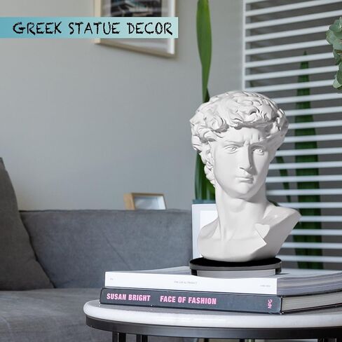 LAGOM HOUSE Greek Statue of David Head 6" Greek David Statue Bust Statue Sculpture Figurine Michelangelo Replica, Roman Greek Mythology Decor for Home/Office/Wedding/Party in Saudi Arabia