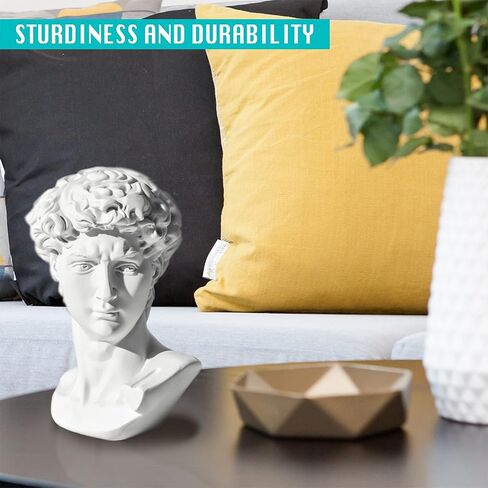 LAGOM HOUSE Greek Statue of David Head 6" Greek David Statue Bust Statue Sculpture Figurine Michelangelo Replica, Roman Greek Mythology Decor for Home/Office/Wedding/Party in Saudi Arabia