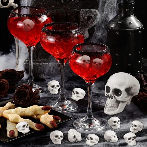 20 قطعة من جماجم الهالوين ذات مظهر واقعي، رؤوس جماجم صغيرة مخيفة للهالوين هيكل عظمي بشري جمجمة رأس جمجمة بلاستيكية لحفلات الهالوين ديكور طاولة المقبرة، منزل مسكون، لوازم صور الدعامة in Kuwait