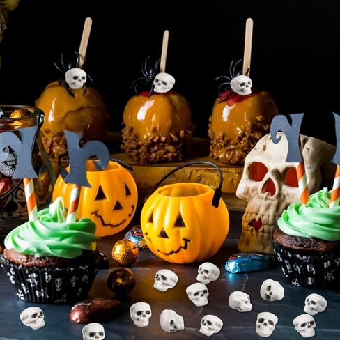 20 قطعة من جماجم الهالوين ذات مظهر واقعي، رؤوس جماجم صغيرة مخيفة للهالوين هيكل عظمي بشري جمجمة رأس جمجمة بلاستيكية لحفلات الهالوين ديكور طاولة المقبرة، منزل مسكون، لوازم صور الدعامة in Kuwait