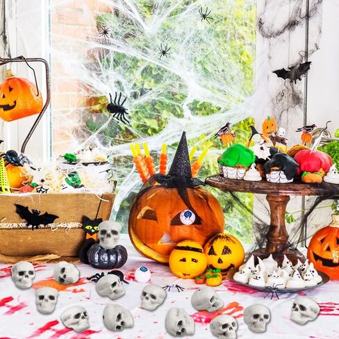 20 قطعة من جماجم الهالوين ذات مظهر واقعي، رؤوس جماجم صغيرة مخيفة للهالوين هيكل عظمي بشري جمجمة رأس جمجمة بلاستيكية لحفلات الهالوين ديكور طاولة المقبرة، منزل مسكون، لوازم صور الدعامة in Kuwait