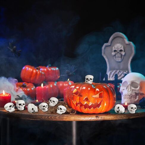 20 قطعة من جماجم الهالوين ذات مظهر واقعي، رؤوس جماجم صغيرة مخيفة للهالوين هيكل عظمي بشري جمجمة رأس جمجمة بلاستيكية لحفلات الهالوين ديكور طاولة المقبرة، منزل مسكون، لوازم صور الدعامة in Kuwait