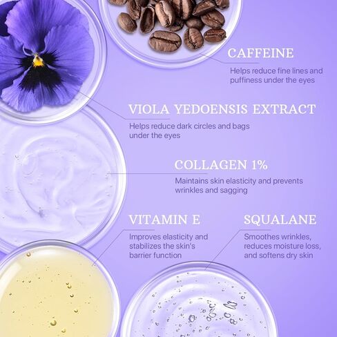 كريم العين بالكافيين للهالات السوداء والانتفاخ - كريم العين المرطب بالكولاجين ليلاً ونهارًا للتجاعيد - تأثير شد البشرة ومقاومتها للشيخوخة - علاج الانتفاخات تحت العينين للنساء والرجال - مزيل ومصحح in Kuwait