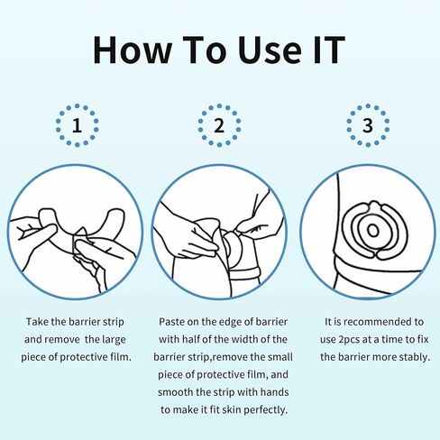 40Pcs Ostomy Barrier Strips for Colostomy Bags, Y-Shaped Barrier Adhesive Strips, Barrier Extender of Ostomy Supplies in Kuwait