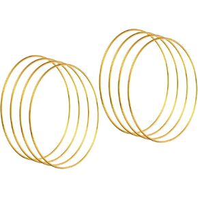 PATIKIL 9 Inch Dream Catcher Rings, 8 Pcs Metal Macrame Wreath Floral Round Ring Hoop for Christmas Decor Home Car DIY Craft Wedding Wall Hanging Decorations, Gold