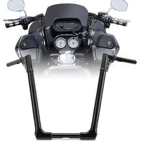 1-1/4" Fat Fused Handlebar Adjustable 12" Rise Ape Monkey Bar Compatible with 1996-2013 Road Glide 1995-2022 Road King 18-later Softail models(Black)