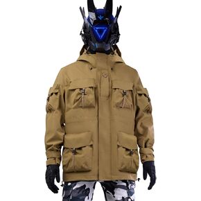 MFCT Men's Techwear Waterproof Windbreaker with Funnel Hoodie