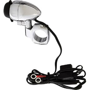 Kuryakyn 1423 Motorcycle Handlebar Accessory: Electrical Power Point/Device Charger with Mounting Clamp, Universal Fit for 1" Diameter Handlebars, Chrome , Black
