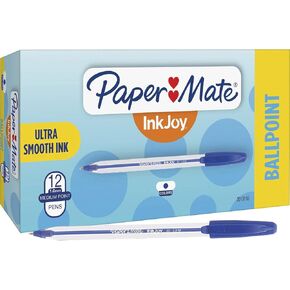 أقلام حبر جاف Paper Mate InkJoy 50ST، نقطة متوسطة (1.0 مم)، أزرق، عدد 12 in Kuwait