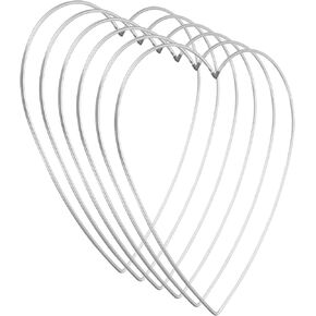 PATIKIL Dream Catcher Rings, 6 Pcs Metal Heart Shape Macrame Wreath Floral Ring Hoop for Christmas Decor Home Car DIY Craft Wedding Wall Hanging Decorations, Silver