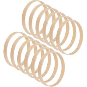M METERXITY 12 Pack Wooden Bamboo Floral Hoop-3 Inch Craft Wooden Wreath Rings, Apply to DIY Wedding Wreath Decor/Macrame Dreamcatcher/Wall Hanging Crafts (Wooden)