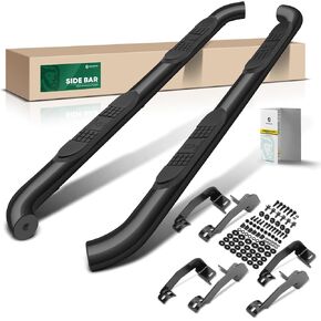 YHTAUTO 3 Inch Running Boards Side Steps Compatible with Ford Explorer 2020 2021 2022 2023 2024, SUV, Round Carbon Steel Black Powder, Cab Side Step Rails Off-Road Exterior Accessories, Set of 2