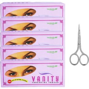 Organica Threading Thread - Pack of 5 (8 Spools in Each Box) with Scissor by Behal International