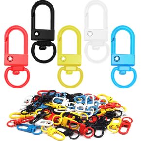 50 PCS Metal Lobster Claw Clasps, Colorful Lobster Claw Clasps for Keychains, Swivel Lanyards Trigger Snap Hooks Strap for Bag Key Chains Connector Jewelry Making, Handbags Keychain Purse