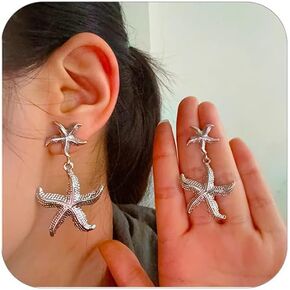 Gold Starfish Earrings Starfish Drop Dangle Earrings Sea Star Dangle Earrings Starfish Earrings for Women Summer Theme Earrings Beach Chic Women Gift Ocean Jewelry