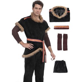 Costume Cosplay Outfit Medieval Suede Uniform Vest Pants Full Set Suit