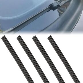 4 PCS Windshield Wiper Rubber Strips, DIY Silicone Car Frameless Window Boneless Replacement,Auto Adjustable Insert Rubber Wiper Blade Refills, Universal Accessories for Most Vehicles