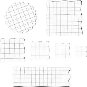 Framendino, 7 Pack Acrylic Stamp Blocks with Grid Clear Stamping Blocks Blank Stamp Block for Scrapbooking Crafts Cards Making