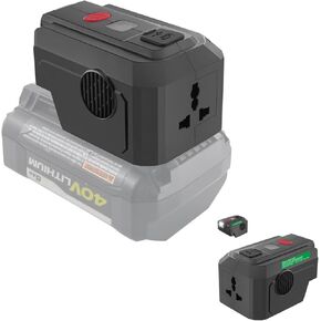 Power Inverter for Ryobi 40V Battery, for Ryobi 40V Powered Inverter Generator,200W Power Supply Inverter DC 18V to AC 110V, with USB Port & Type C PD3.0 Output Port & LED Lighting (Inverter only)