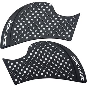 White Dot Gas Fuel Tank Pad Traction Side Fuel Knee Grip Decal Compatible with Kawasaki Ninja ZX14R