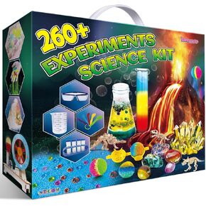260 Experiments Science Kits for Kids, S.T.E.M Kit Magic Chemistry Physics Set, Boys Girls Toys Gifts Ideas Birthday Christmas, Volcano, Gemstone, Earth, Science Projects